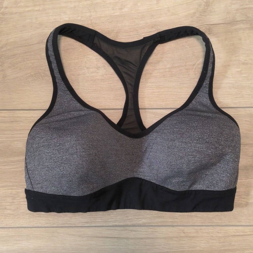 Lululemon Athletica Black and Gray Sports Bra Moisture-Wicking Racerback